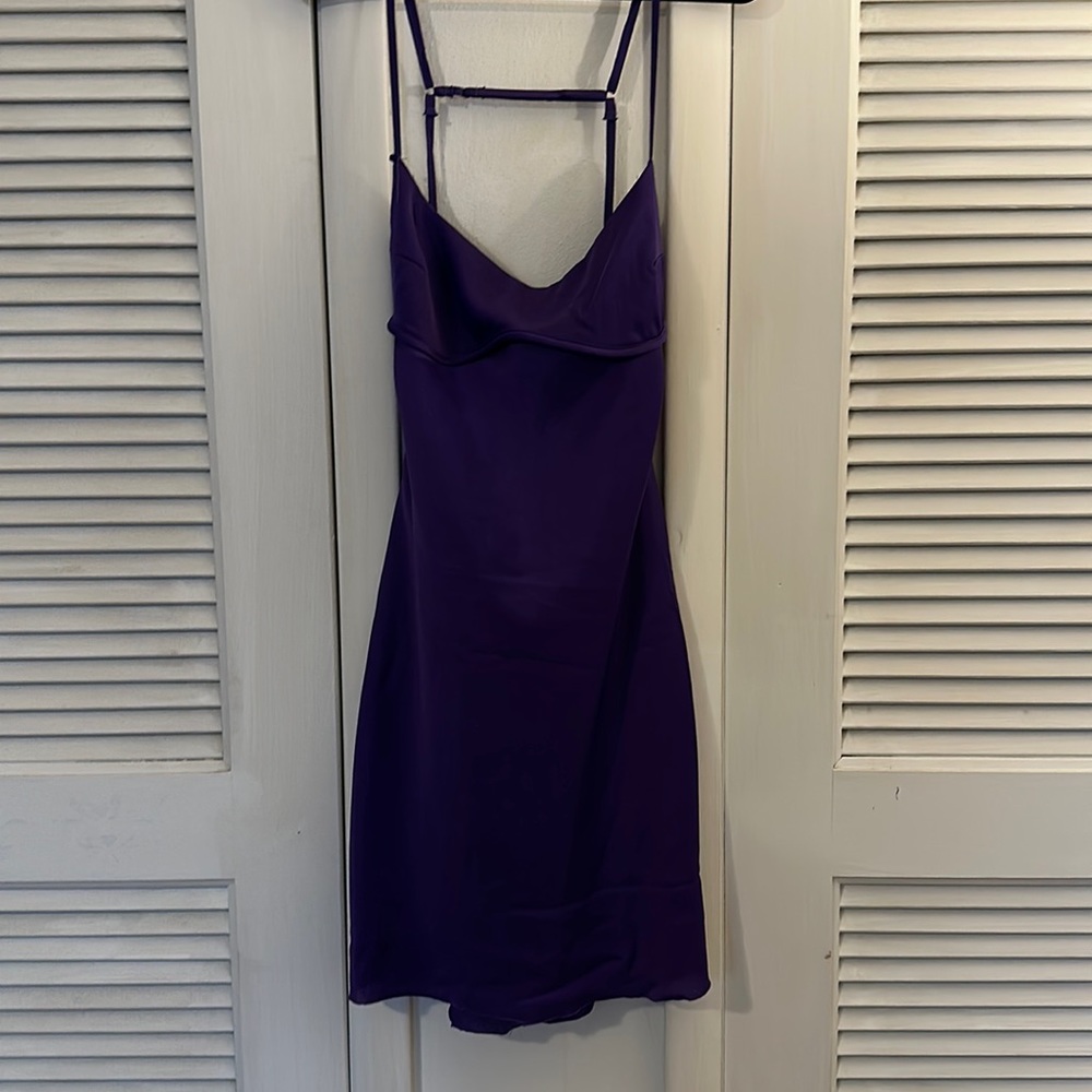Purple party dress short